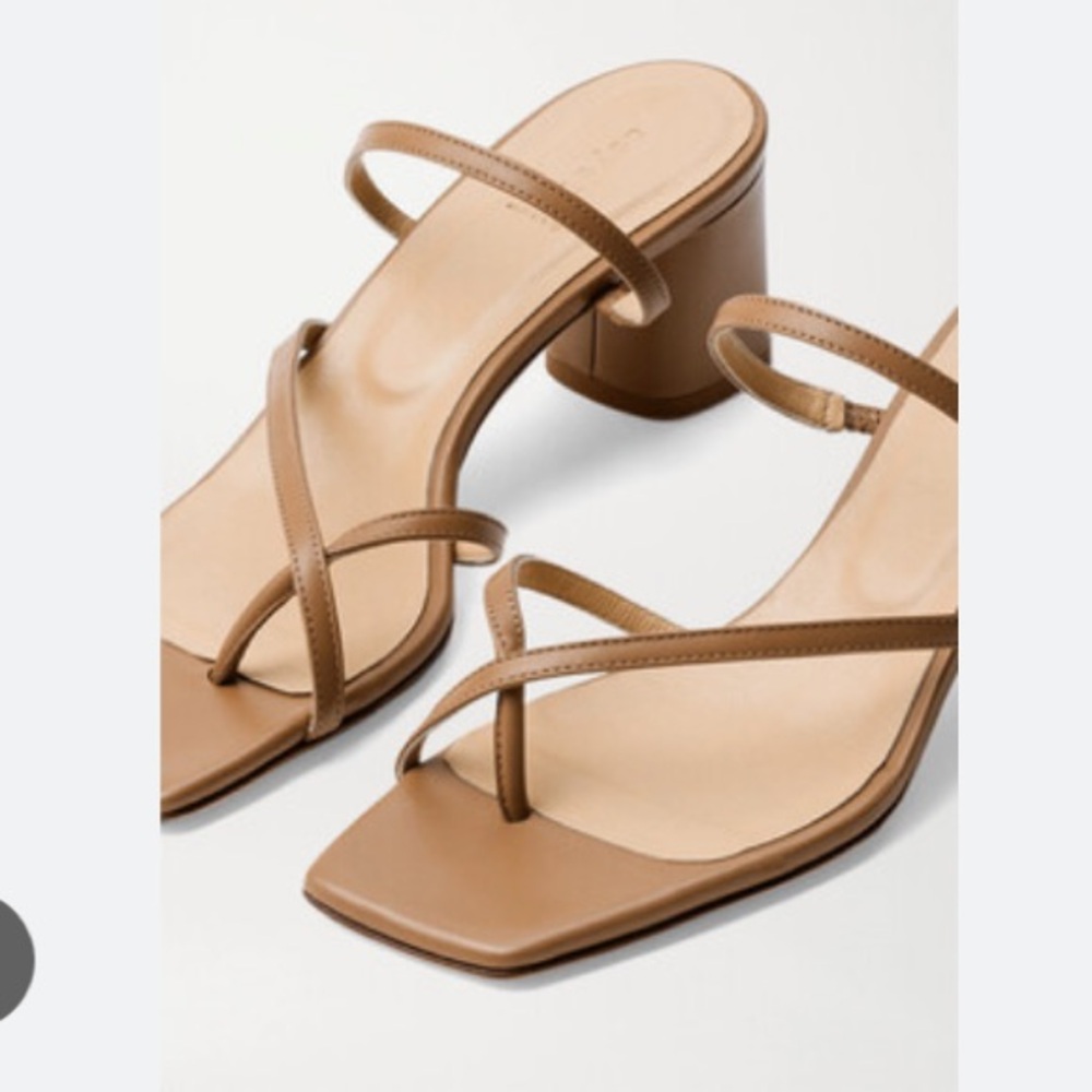 Aeyde Larissa Leather Strappy Block Heels